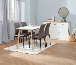 Buffet MARKSKEL 3 Portes Blanc/coloris Chêne -Magasin De Meubles 165146