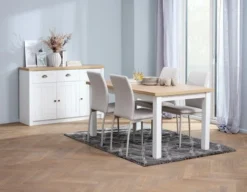 Buffet MARKSKEL 3 Portes Blanc/coloris Chêne -Magasin De Meubles 165159