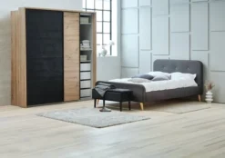 Armoire SALTOV 204x222 Chêne/noir -Magasin De Meubles 165294