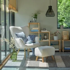 Fauteuil HUNDESTED Blanc Cassé -Magasin De Meubles 169294 1