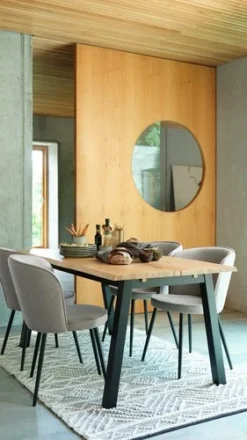 Chaise RISSKOV Tissu Gris Clair/noir -Magasin De Meubles 176010