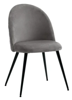 Chaise KOKKEDAL Velours Gris/noir