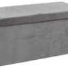 Pouf AUNING 76x38 A/rangement Velours Gris