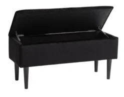 Banc BADSTED A/rangement Velours Noir -Magasin De Meubles 181487