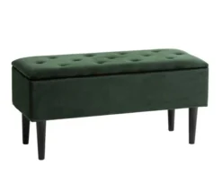Banc BADSTED A/rangement Velours Vert Foncé