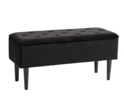 Banc BADSTED A/rangement Velours Noir