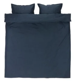 Parure De Lit Satin NIRA 240x220 Bleu Foncé