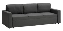 Canapé Convertible MARSLEV 3 Places Tissu Gris Foncé