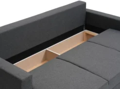 Canapé Convertible MARSLEV 3 Places Tissu Gris Foncé -Magasin De Meubles 185377