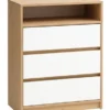 Commode 3 Tiroirs BILLUND Blanc/chêne