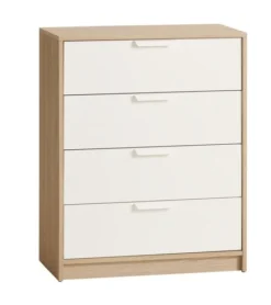 Commode 4 Tiroirs JENSLEV Chêne/blanc