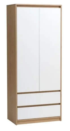 Armoire BILLUND 80x193 Blanc/chêne