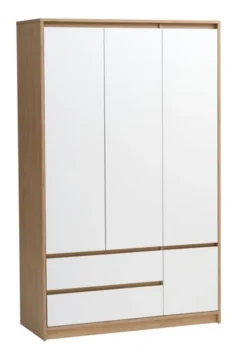 Armoire BILLUND 119x193 Blanc/chêne
