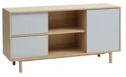 Royal Oak Buffet EGEBJERG 2 Tiroirs/1 Porte Gris/chêne