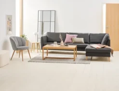 Fauteuil HOLMDRUP Gris/chêne -Magasin De Meubles 186222 2