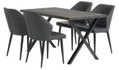 ROSKILDE L140 Table Chêne Foncé + 4 LUNDERSKOV Noir