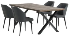 ROSKILDE L200 Table Chêne Foncé + 4 LUNDERSKOV Noir