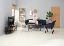 Fauteuil UDSBJERG Velours Bleu -Magasin De Meubles 188024 1