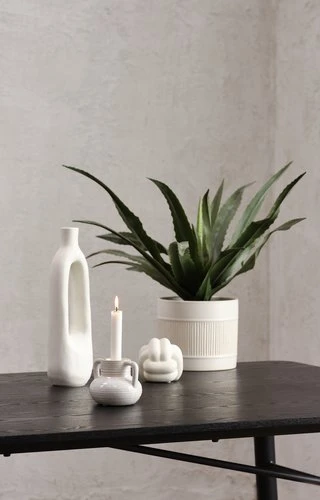 Vase INGEMAR L10xL8xH34cm Blanc 4 Vase INGEMAR L10xL8xH34cm Blanc – Image 4