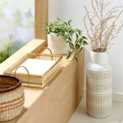 Vase GUSTAF Ø18xH47cm Blanc -Magasin De Meubles 188715