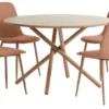 SKIBET Ø120 Table + 4 BISTRUP Chaises Pêche