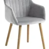 Chaise ADSLEV Velours Gris/naturel