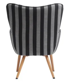 Fauteuil SIMESTED Rayures Tissu Noir/beige -Magasin De Meubles 212344