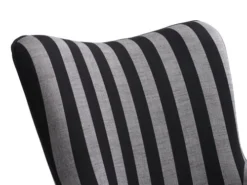 Fauteuil SIMESTED Rayures Tissu Noir/beige -Magasin De Meubles 212346