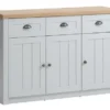Buffet MARKSKEL 3 Portes Coloris Gris Clair/chêne