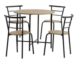 GADSTRUP Ø85 + 4 GADSTRUP Noir/coloris Chêne