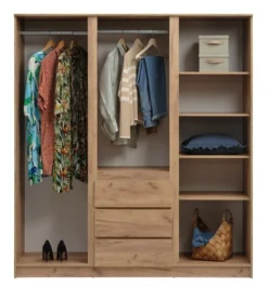 Armoire LIMFJORDEN 180x200 Combi Coloris Chêne Naturel -Magasin De Meubles 213407