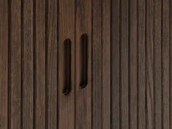 Buffet LYNGVIG 160 Cm 2 Portes Coulissantes Chêne Foncé -Magasin De Meubles 213436