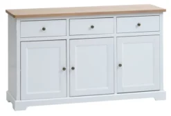 Buffet VISLINGE 3 Portes 3 Tiroirs Naturel/blanc
