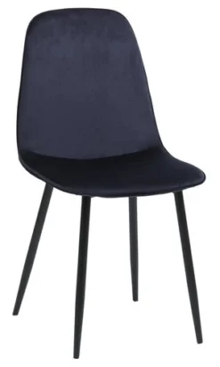 Chaise BISTRUP Velours Bleu Foncé/noir