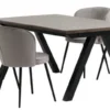 SANDBY L160 Table Chêne Foncé + 4 RISSKOV Chaises Gris Clair