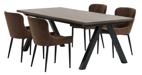 SANDBY L210 Table Chêne Foncé + 4 PEBRINGE Brun/noir 1 SANDBY L210 Table Chêne Foncé + 4 PEBRINGE Brun/noir