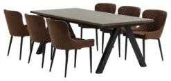 SANDBY L210 Table Chêne Foncé + 4 PEBRINGE Brun/noir 5 SANDBY L210 Table Chêne Foncé + 4 PEBRINGE Brun/noir -Magasin De Meubles 214225