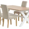 VISLINGE L190 Table Naturel + 4 TUREBY Chaises Beige