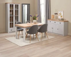 Buffet MARKSKEL 3 Portes Coloris Gris Clair/chêne -Magasin De Meubles 214378 1