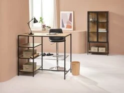 Table De Bar TRAPPEDAL 60x120 Chêne/noir -Magasin De Meubles 214564 1