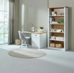 Bibliothèque MARKSKEL 5 Tablettes Blanc/chêne -Magasin De Meubles 214567