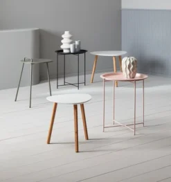 Bout De Canapé TAPS 55x55 Blanc/bambou -Magasin De Meubles 216457 2