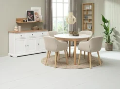 Buffet VISLINGE 3 Portes 3 Tiroirs Naturel/blanc -Magasin De Meubles 218124 1