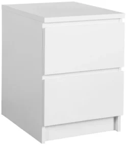 Table De Nuit LIMFJORDEN 2 Tiroirs Blanc