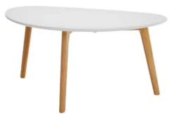 Meilleures ventes 3 Royal Oak Table Basse LEJRE 48x85 Blanc/chĂȘne