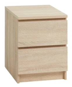 Table De Nuit LIMFJORDEN 2 Tiroirs Coloris Chêne Clair