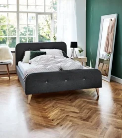 Cadre De Lit KONGSBERG 140x200 Gris -Magasin De Meubles 73576 1