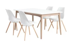 GAMMELGAB L160/200 Table + 4 KASTRUP Chaises Blanc