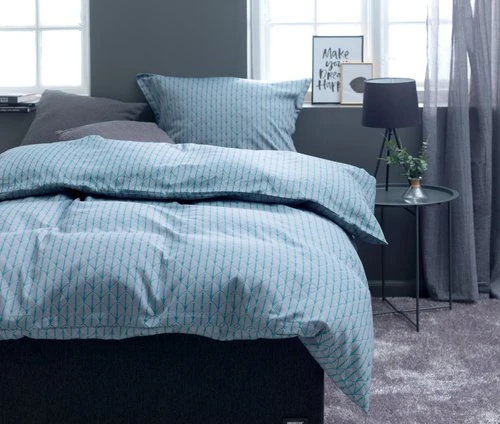 Parure De Lit Satin HANNE 240x220 Gris/vert 2 Parure De Lit Satin HANNE 240x220 Gris/vert – Image 2