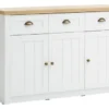 Buffet MARKSKEL 3 Portes Blanc/coloris Chêne